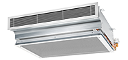 Active chilled beam with one-way air discharge and horizontal heat exchanger, in nominal lengths of 900, 1200 and 1500 mm